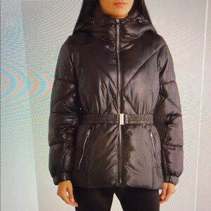 NWT BCBGeneration Missy Belted Black Puffer Coat